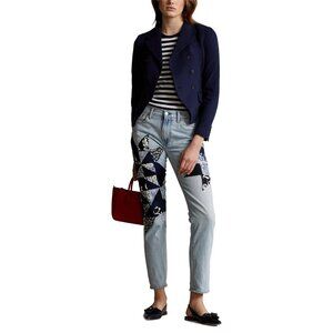 Polo Ralph Lauren the Avery Boyfriend Star Patchwork High Waist Jeans Blue 29